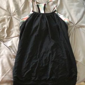 ivivva black and pink double dutch tank. size 14